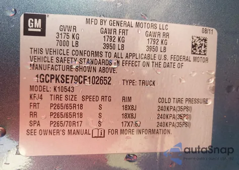 2012 Chevrolet Silverado 1500 Lt from USA, damaged, VIN 1GCPKSE79CF102652